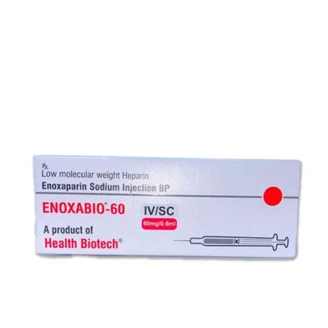 Enoxaparina Sódica Enoxabio 60 60mg 0 6ml 1 Jeringa Prellenada Health