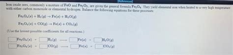 Solved References Iron Oxide Ores Commonly A Mixture Of Feo Chegg