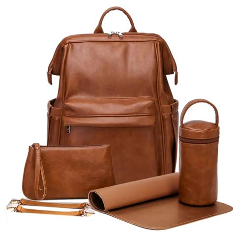 All in One Leather Diaper Bag Backpack - Orbisify.com