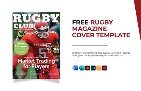 Rugby Magazine Cover Template In Illustrator Pages Indesign Psd