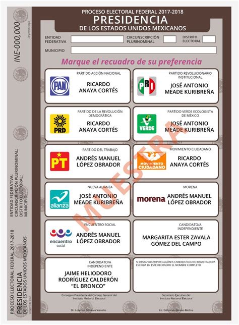 México Votalibre Y Este Es El Diseño De La Boleta Electoral