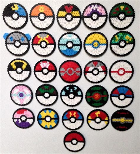 Perler Pokeball Set Etsy Easy Perler Bead Patterns Pokemon Bead