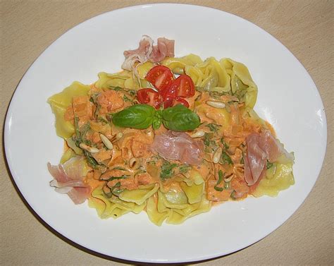 Pasta Mit Rucola Mascarpone Und Parmaschinken Von Derpanscher