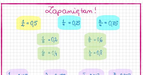 Klasa 5 Ułamki Dziesiętne