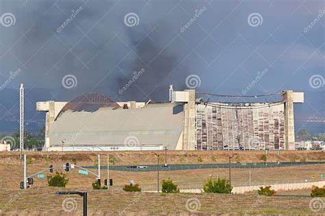 TUSTIN, CALIFORNIA - 7 NOV 2023: the MCAS Tustin Blimp Hangar on Fire ...