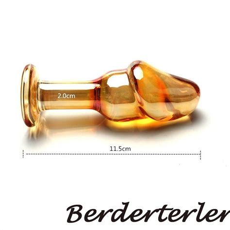 Golden Glass Large Anal Beads Butt Plug Dildo Crystal Unisex Masturabor Sex Toys EBay