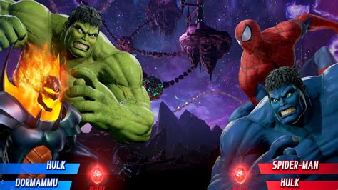 Dormammu And Green Hulk Vs Blue Hulk And Spider Man Hardest Al