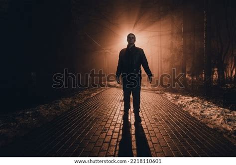 Sad Man Alone Walking Along Alley Stock Photo 2218110601 | Shutterstock