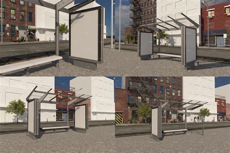 Bus Stop Bus Shelter Mockup Vol-21 – MasterBundles