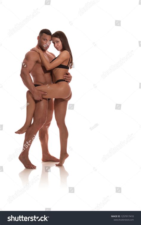 Woman Man Bodybuilders Athletes Black Bikini Stock Photo Edit Now 1257917410