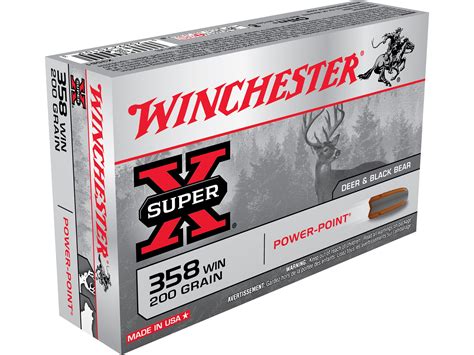 Winchester Power Point 358 Winchester Ammo 200 Grain Jacketed Soft