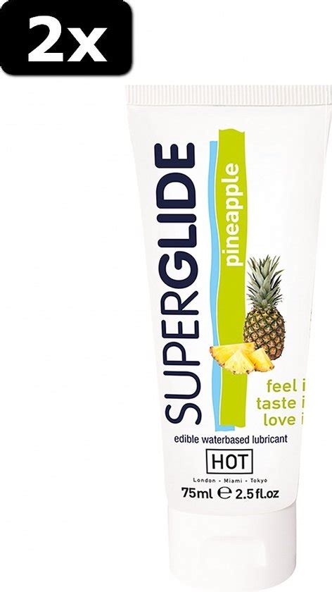 X Hot Superglide Edible Lubricant Waterbased Pineapple Ml Bol