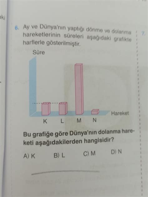 6 Ay ve Dünya nın yaptığı dönme ve dolanma hareketlerinin süreleri