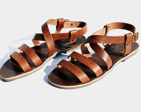 Greek Handmade Roman Leather Sandals For Men New Style Etsy