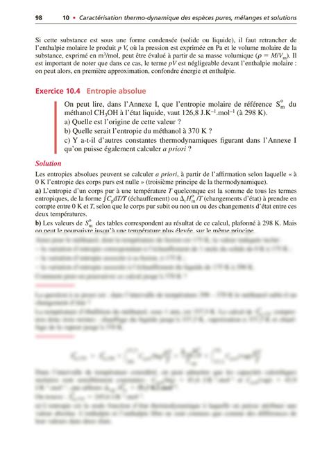 SOLUTION Exercices R Solus De Chimie Physique 10 Studypool