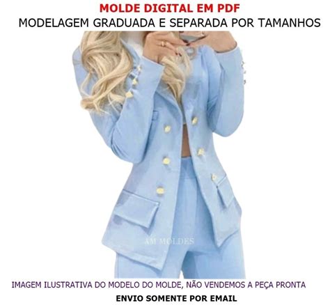 Molde Blazer Social Feminino Recorte Princesa Maxi Elo