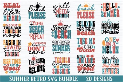 Summer Retro Svg Bundle Graphic By Akazaddesign · Creative Fabrica