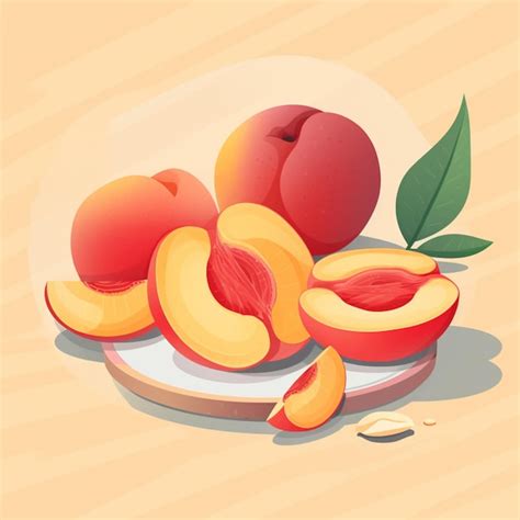 Premium Ai Image There Is A Plate With Peaches And A Piece Of Peach On It Generative Ai