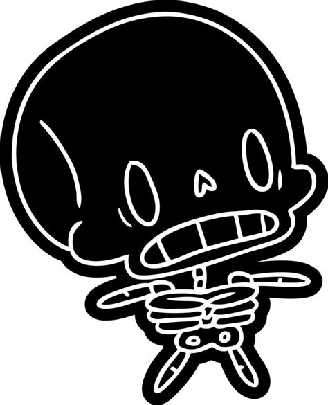 Cartoon Icon Kawaii Cute Dead Skeleton Vector Art At Vecteezy