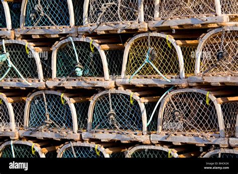 Lobster Traps Sitting On The Wharf Stock Photo Alamy