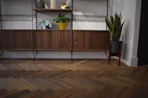 Product Brushed Fumed Uv Oiled Rustic Oak Herringbone Parquet