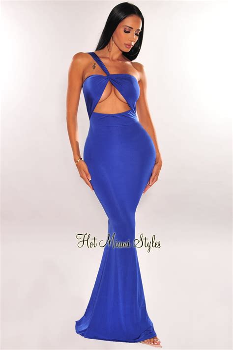 Royal Blue Prom Dress One Shoulder