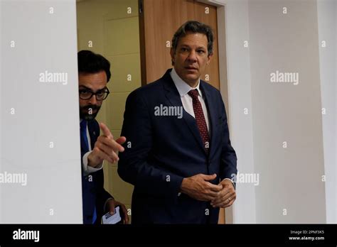 Fernando Haddad Minister of Finance of Brazil portait at press ...