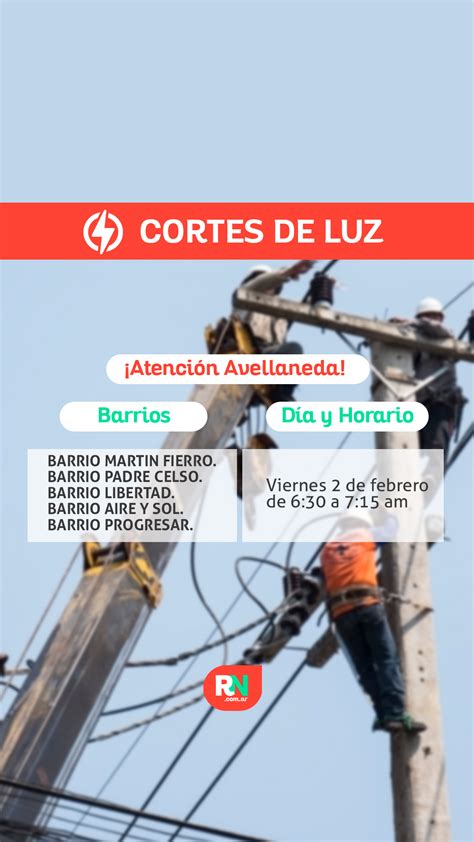 Corte Programado De Energ A El Ctrica En Avellaneda Por Trabajos De