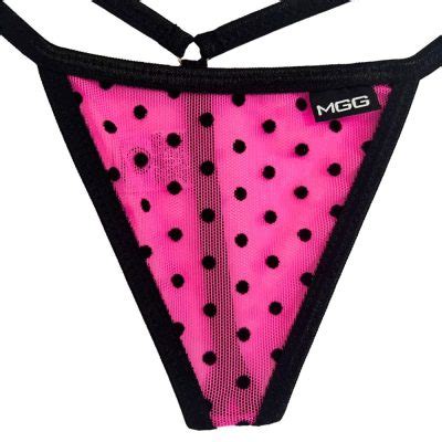 Hot Pink Polka Dot Low Rise Sheer G String Micro Gigi