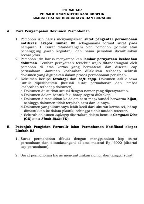 Contoh Formulir Permohonan Rekomendasi Limbah B Cekkeranjang Porn