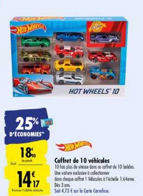 Promo Coffret De 10 Véhicules Hot Wheels 10 chez Carrefour iCatalogue fr