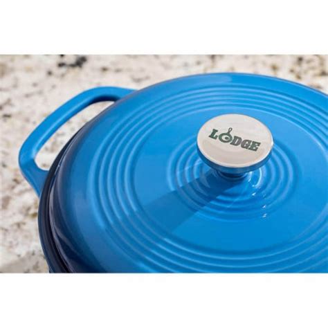 Lodge Porcelain Enameled Cast Iron Dutch Oven Blue 6 Qt Qfc