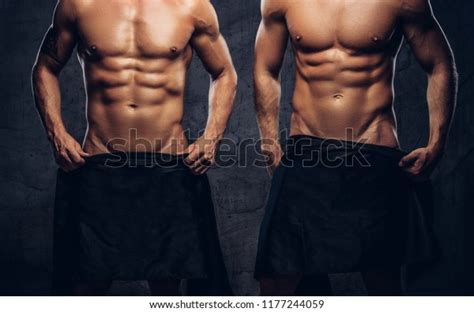 Two Sexy Nude Muscular Male Covering Stock Photo 1177244059 Shutterstock