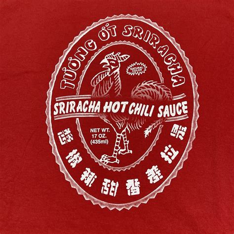 Sriracha Hot Chili Sauce T Shirt Rooster Graphic Crew Gem