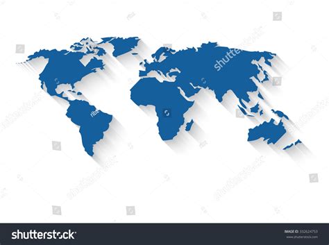 Vector World Map Flat Style Long Stock Vector (Royalty Free) 332624753 ...