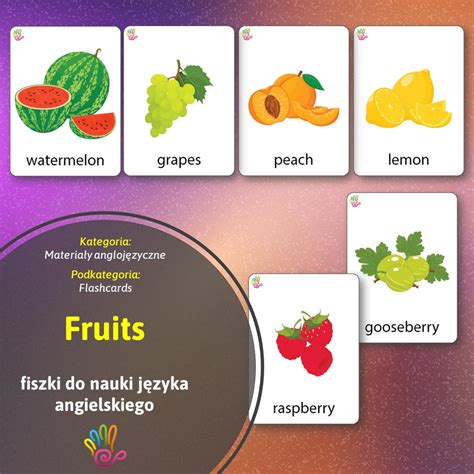 Fruits Owoce Fiszki Do Nauki J Zyka Angielskiego