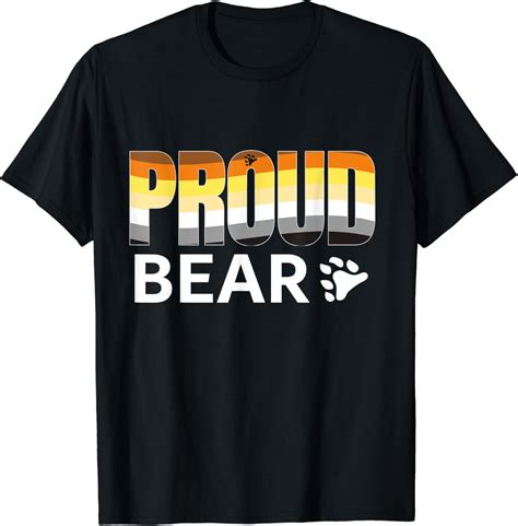 Amazon Proud Lgbt Bear Shirt Hairy Gay Men Lgbt Bear Pride Flag T Shirt Clothing
