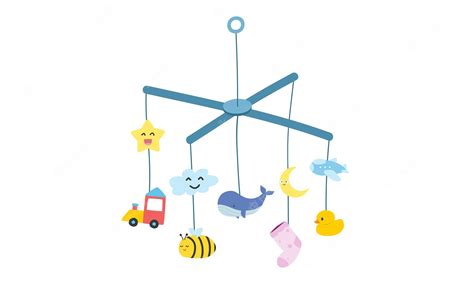 Premium Vector Baby Mobile Toy Clipart Simple Crib Mobile Hanging