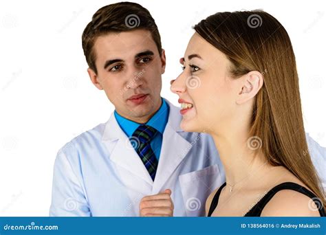 Plastic Surgery Doctor Patient Inspection And Consultation Stock Photo