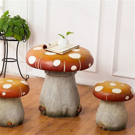 Cute Mushroom Table And Ottoman Resin For Fall From Apollo Box