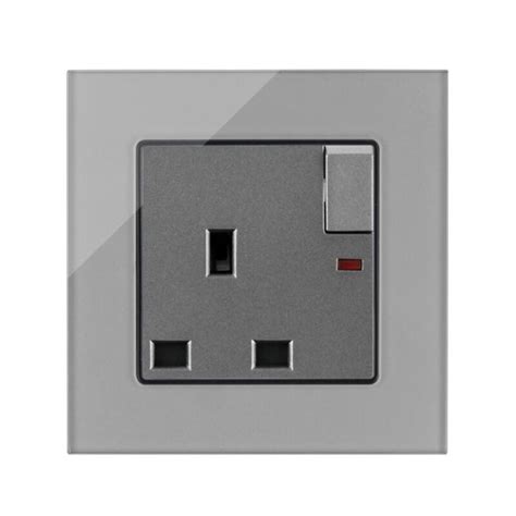 Frame Wall 146mm Socket Malta 13A UK Maldives With Charger Outlet Grey ...