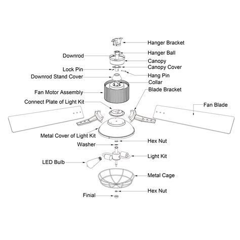 Hunter Ceiling Fan Light Parts Diagram | Shelly Lighting