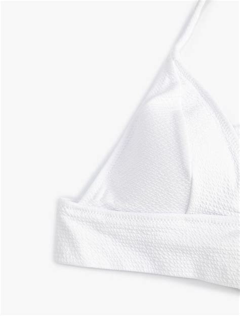 Beyaz Kad N Bralet Gen Bikini St Dokulu Sak Bm Koton