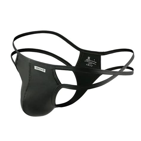 Calzoncillos De Piel Sint Tica Para Hombre Ropa Interior Sexy Tanga Unilateral Gay