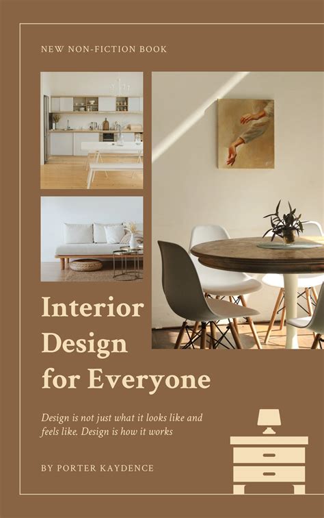 Brown Minimalist Collage Interior Non-Fiction Book Cover - Venngage