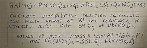 Solved 2klaqpbno32aq→pbi2 S2kno3aq Calculate