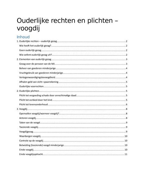 Ouderlijke Rechten Samenvatting Recht Ouderlijke Rechten En