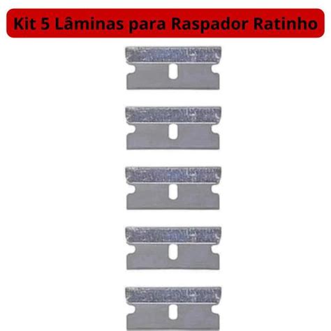 Kit 5 Lâminas para Raspador Ratinho Remove Insulfilm Películas Adesivos