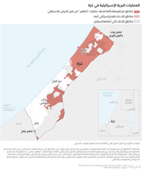 خريطة التطورات الميدانية للحرب الإسرائيلية على قطاع غزة