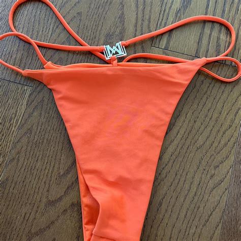 Meshki Orange Bikini Bottoms Size Small Never Worn Depop